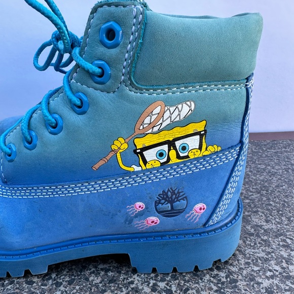 TIMBERLAND x SpongeBob 6 Inch Waterproof Nubuck Leather Boots 2 Youth Premium - Picture 3 of 11